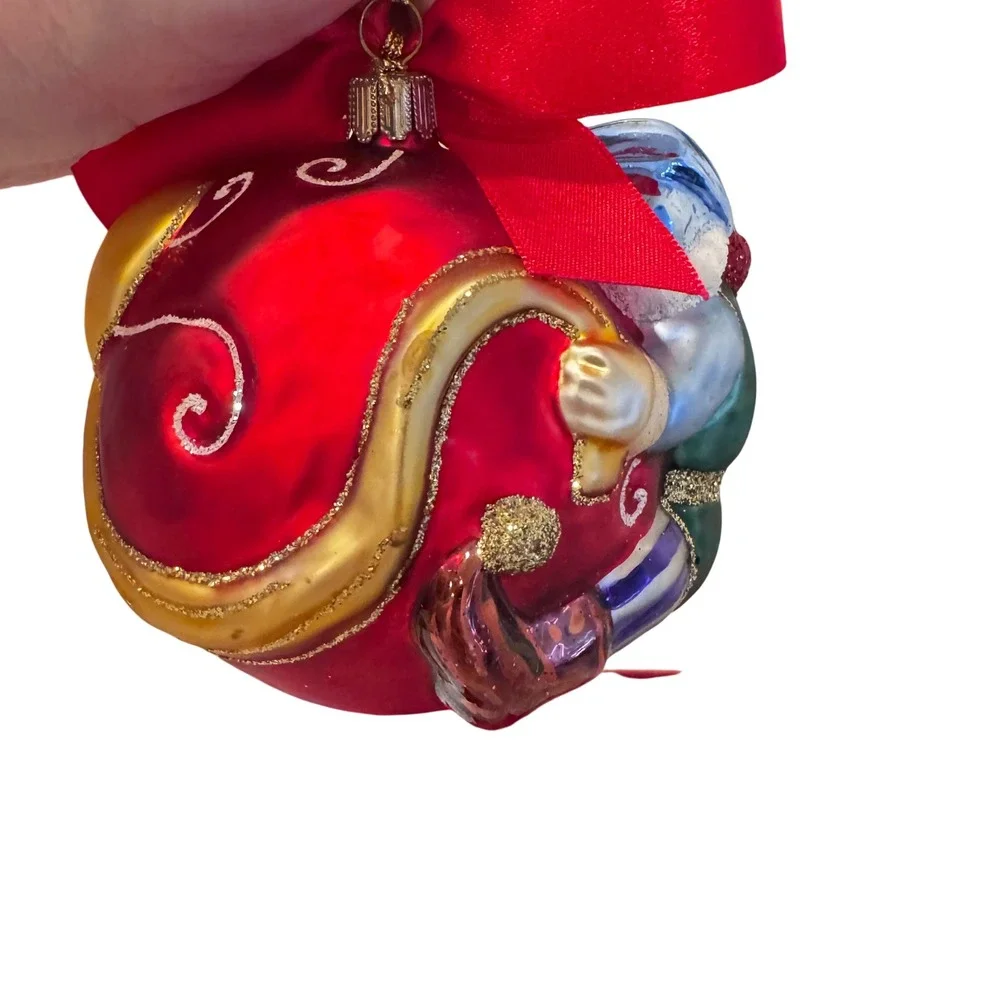 Yuletide Lenox  Vintage Elf with Bow Ornament with Red Ball  Christmas  Preloved